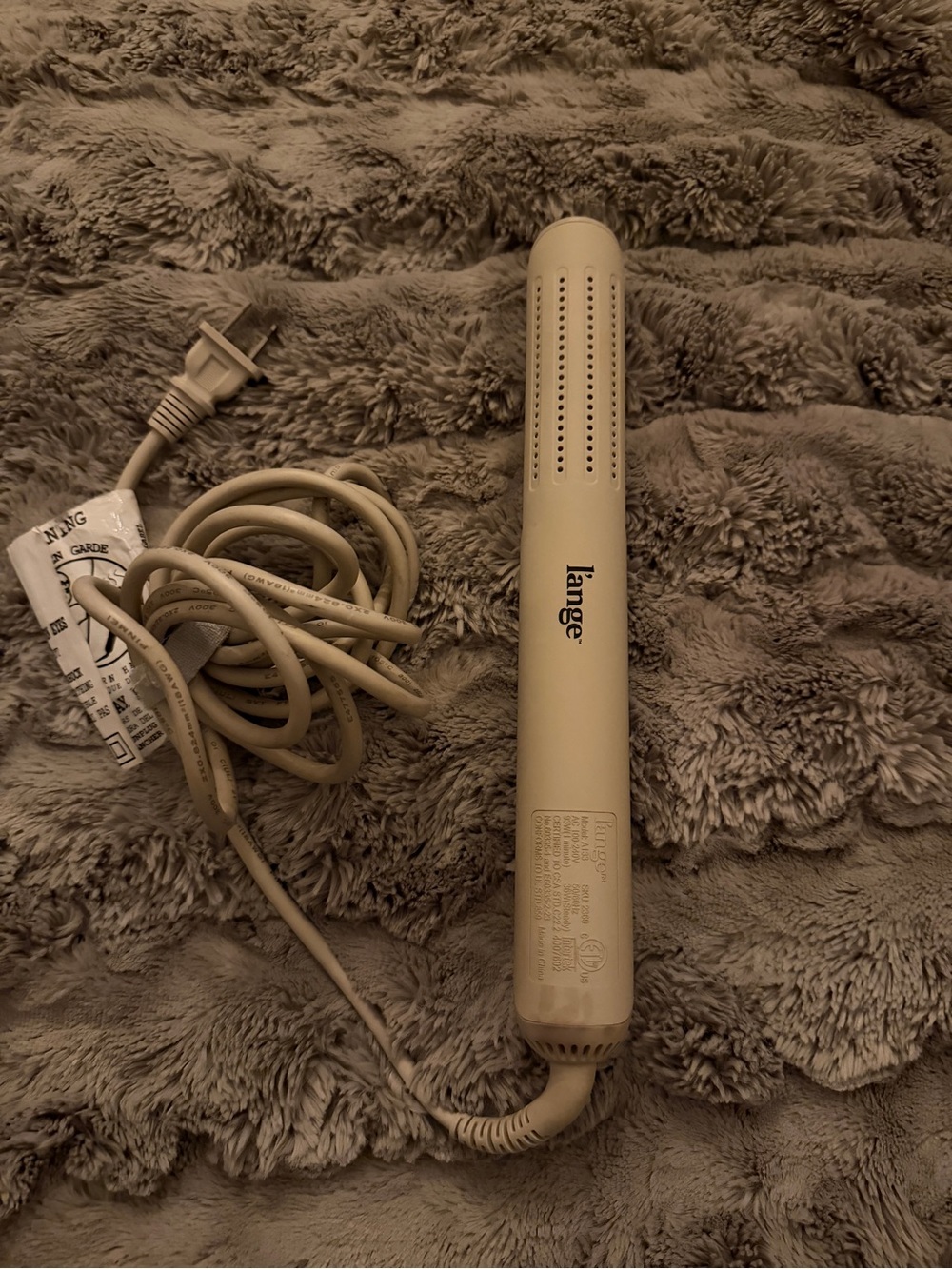 Lange Cream Ceramic Hair Straightening Brush - Picture 2 of 3
